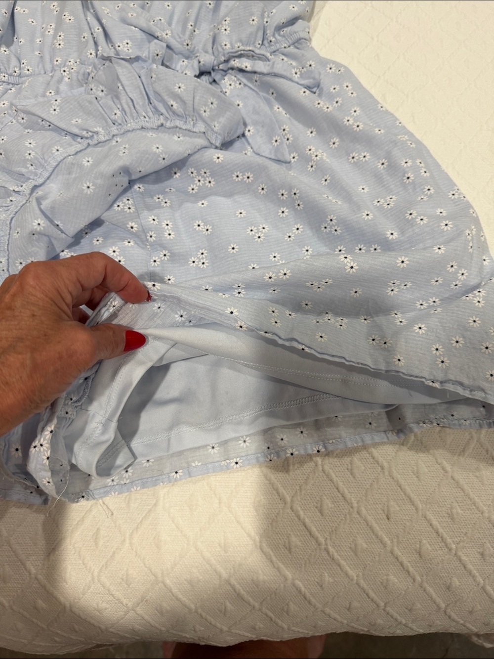 Wild Fable Light Blue Daisy Print Wrap Romper -L - Picture 4 of 7